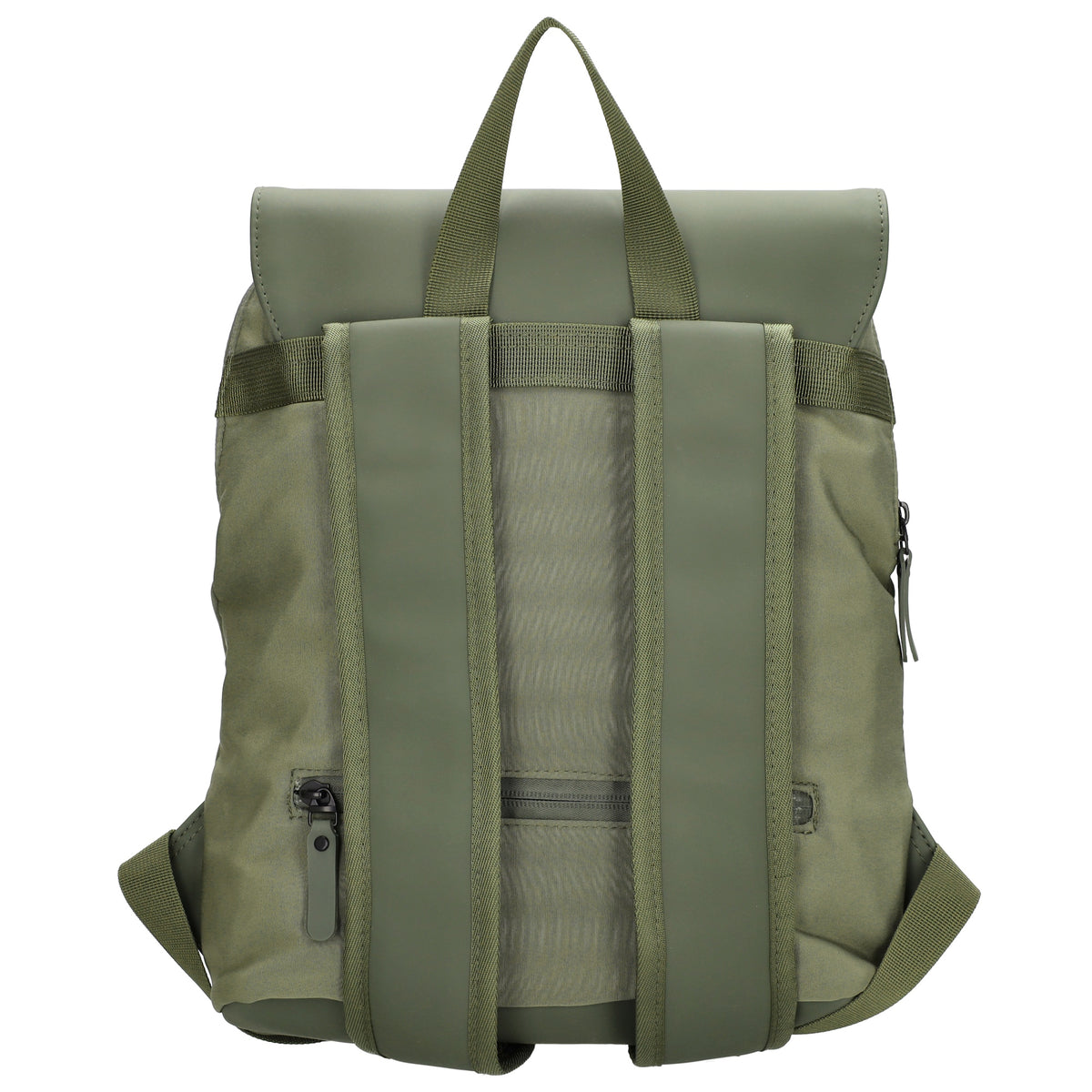 Rucksack 46x26,5x11,5cm in Olivgrün mit Überschlag - leder-accessoires.com
