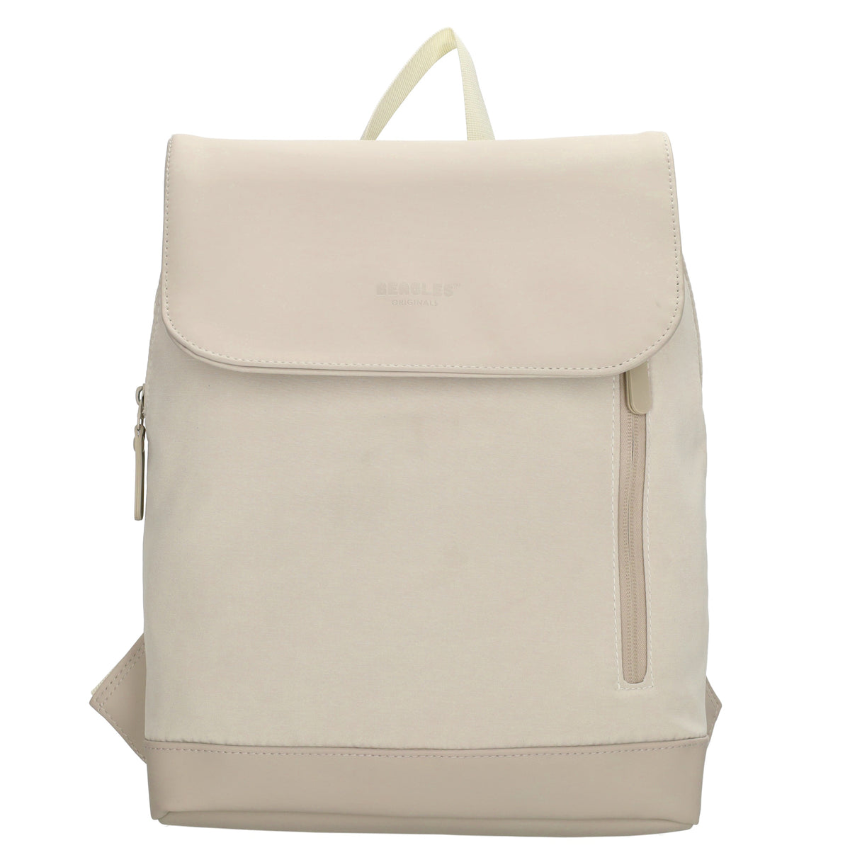 Rucksack 46x26,5x11,5cm in Creme|Beige mit Überschlag - leder-accessoires.com