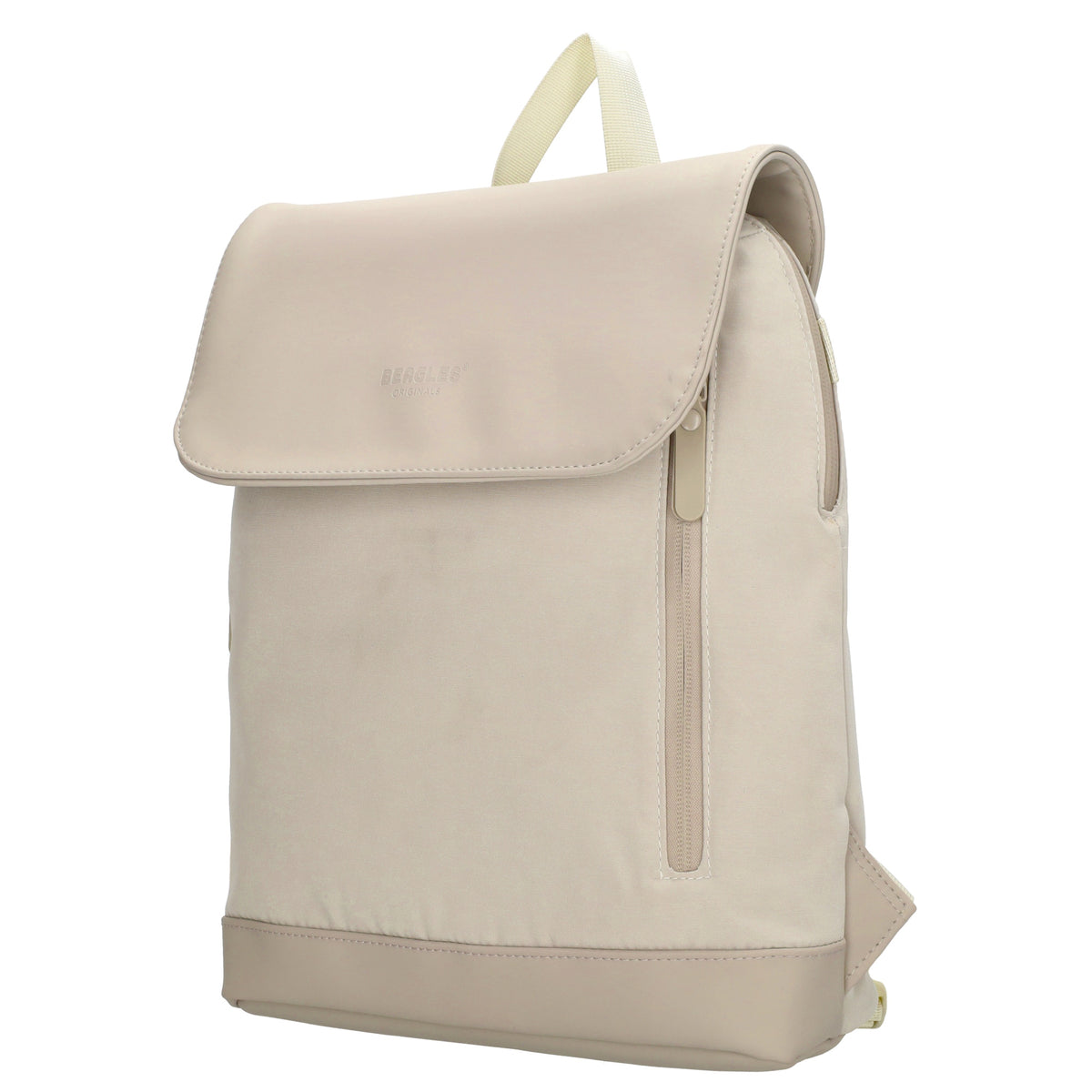 Rucksack 46x26,5x11,5cm in Creme|Beige mit Überschlag - leder-accessoires.com