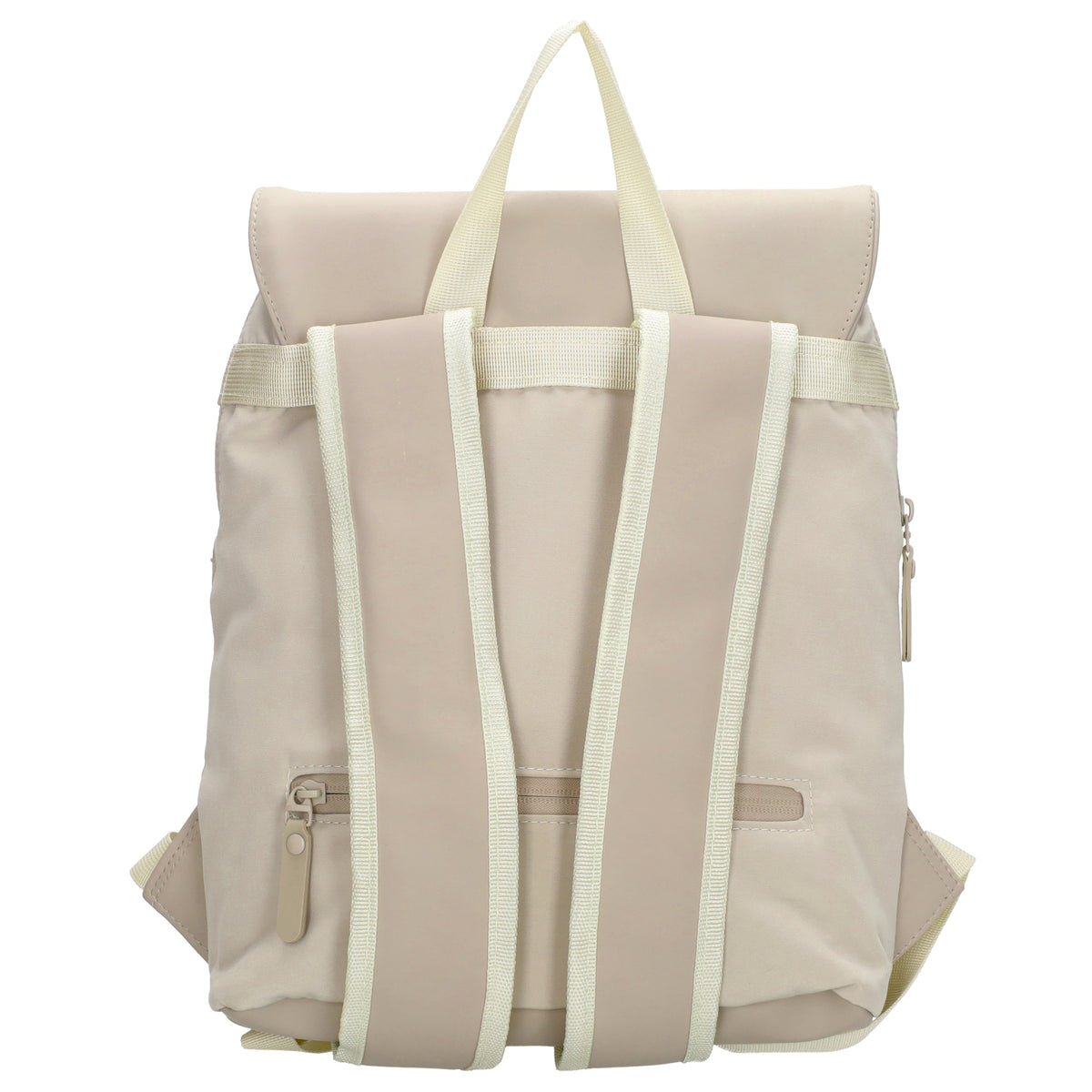 Rucksack 46x26,5x11,5cm in Creme|Beige mit Überschlag - leder-accessoires.com
