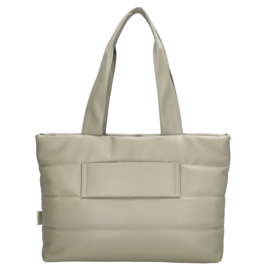 Shopper gesteppt 48x30cm in Mint aus Kunstleder - leder-accessoires.com