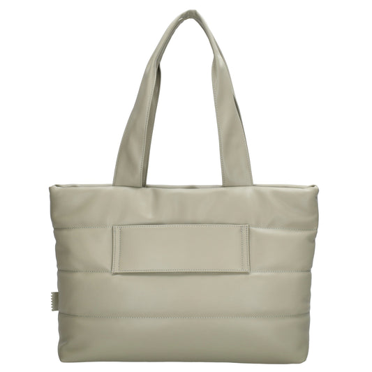 Shopper gesteppt 48x30cm in Mint aus Kunstleder - leder-accessoires.com