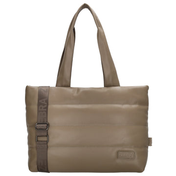 Shopper gesteppt 48x30cm in Taupe aus Kunstleder - leder-accessoires.com