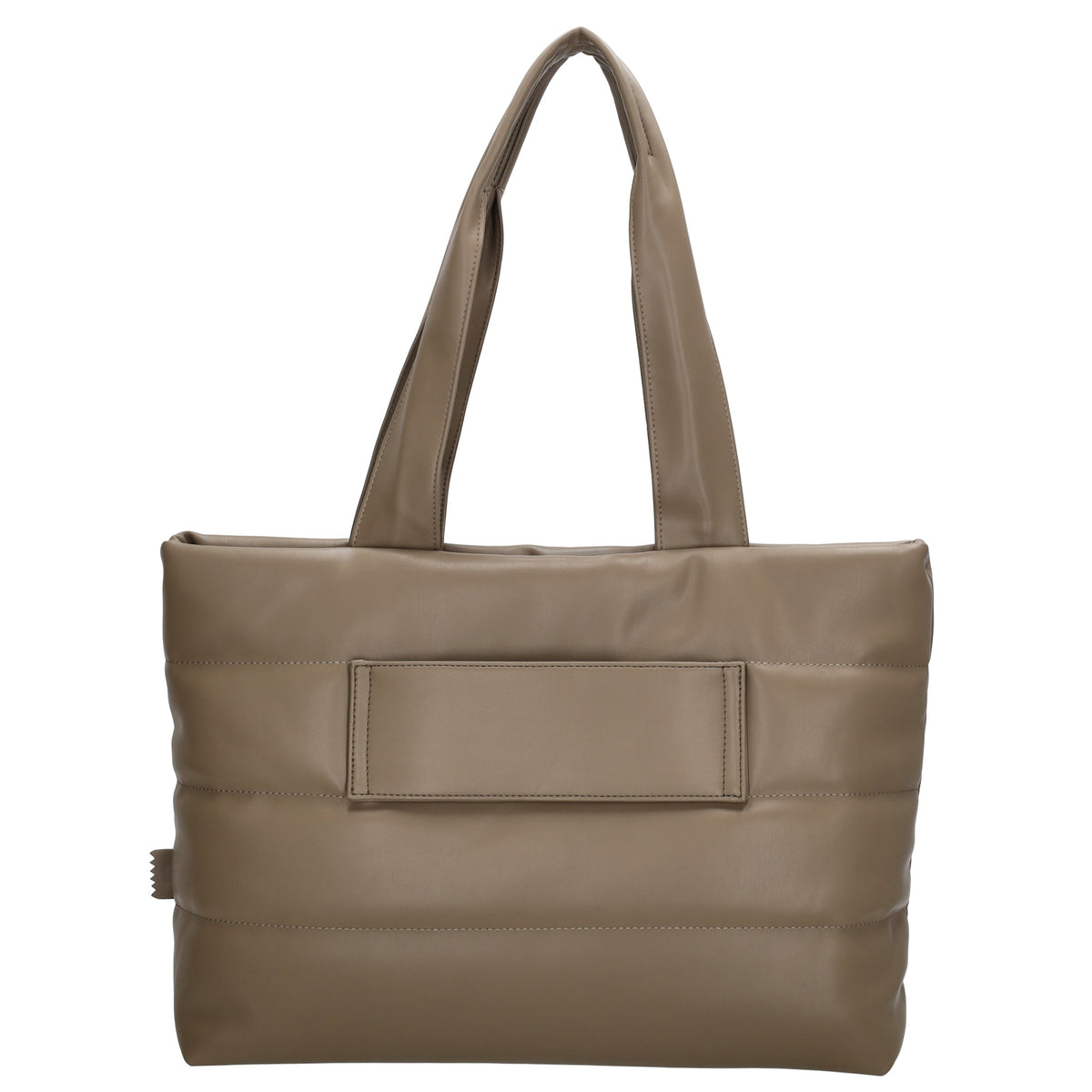 Shopper gesteppt 48x30cm in Taupe aus Kunstleder - leder-accessoires.com