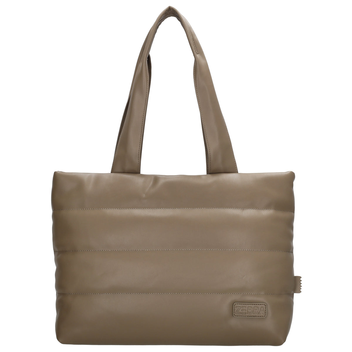 Shopper gesteppt 48x30cm in Taupe aus Kunstleder - leder-accessoires.com