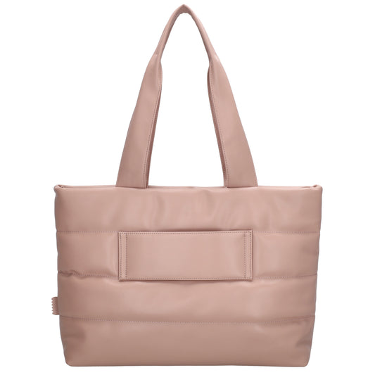 Shopper gesteppt 48x30cm in Altrosa aus Kunstleder - leder-accessoires.com