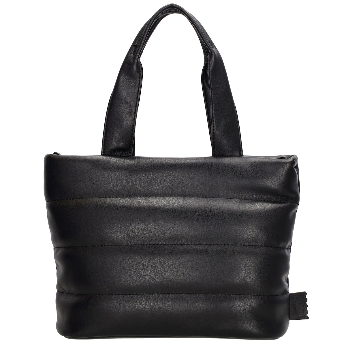 Umhängetasche gesteppt 30x20cm in Schwarz aus Kunstleder - leder-accessoires.com