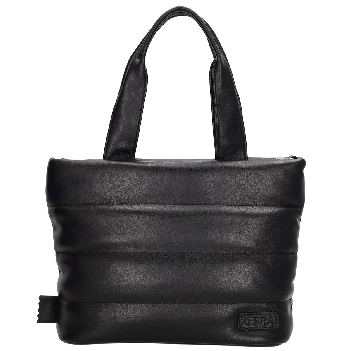 Umhängetasche gesteppt 30x20cm in Schwarz aus Kunstleder - leder-accessoires.com