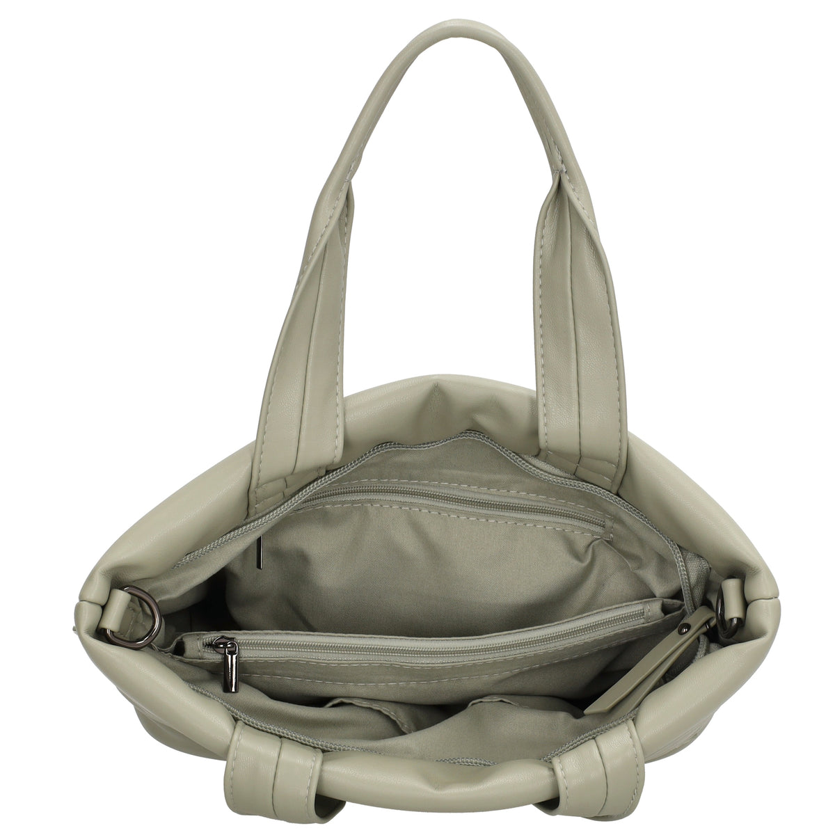 Umhängetasche gesteppt 30x20cm in Mint aus Kunstleder - leder-accessoires.com