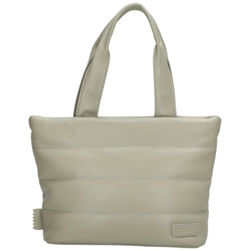 Umhängetasche gesteppt 30x20cm in Mint aus Kunstleder - leder-accessoires.com