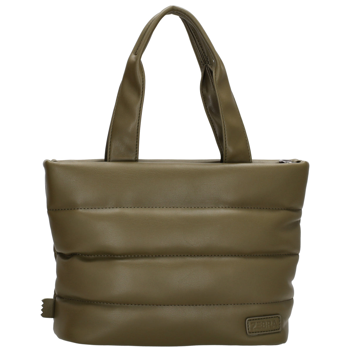 Umhängetasche gesteppt 30x20cm in Olivgrün aus Kunstleder - leder-accessoires.com