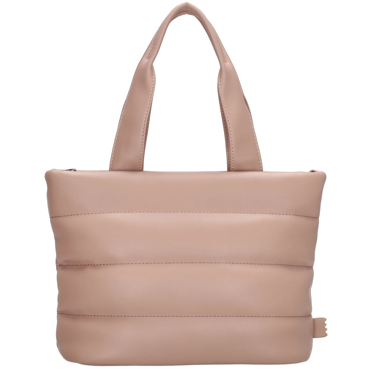 Umhängetasche gesteppt 30x20cm in Altrosa aus Kunstleder - leder-accessoires.com