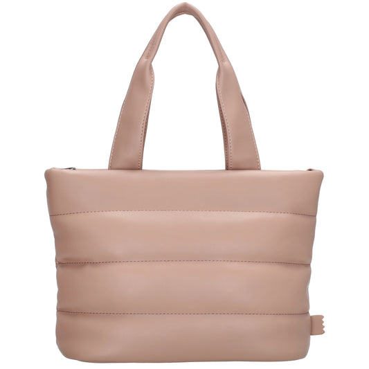 Umhängetasche gesteppt 30x20cm in Altrosa aus Kunstleder - leder-accessoires.com