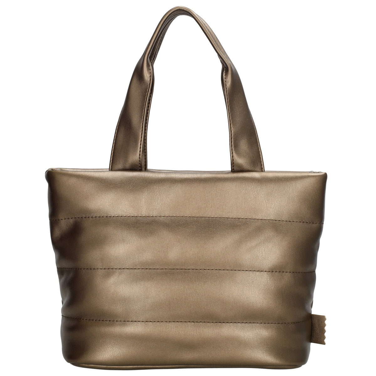 Umhängetasche gesteppt 30x20cm in Bronze aus Kunstleder - leder-accessoires.com
