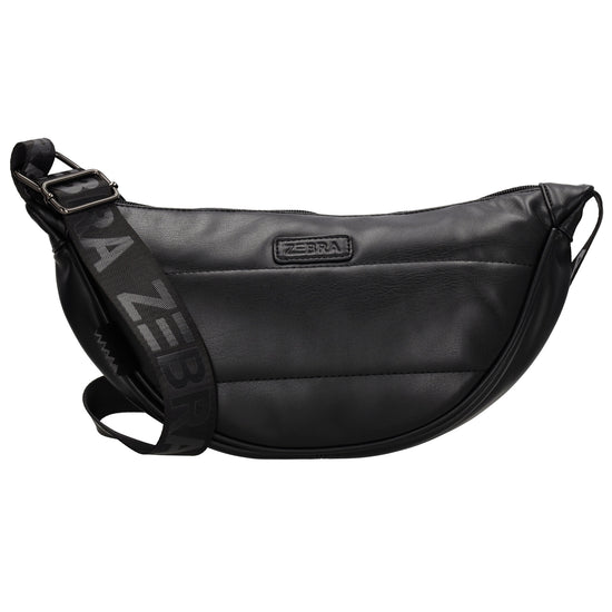 Bodybag gesteppt 33x16cm in Schwarz aus Kunstleder - leder-accessoires.com