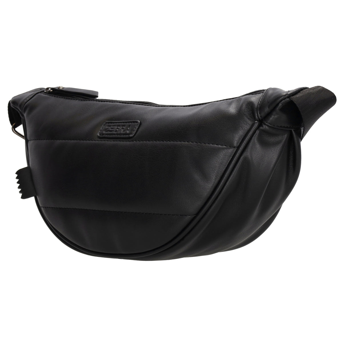 Bodybag gesteppt 33x16cm in Schwarz aus Kunstleder - leder-accessoires.com