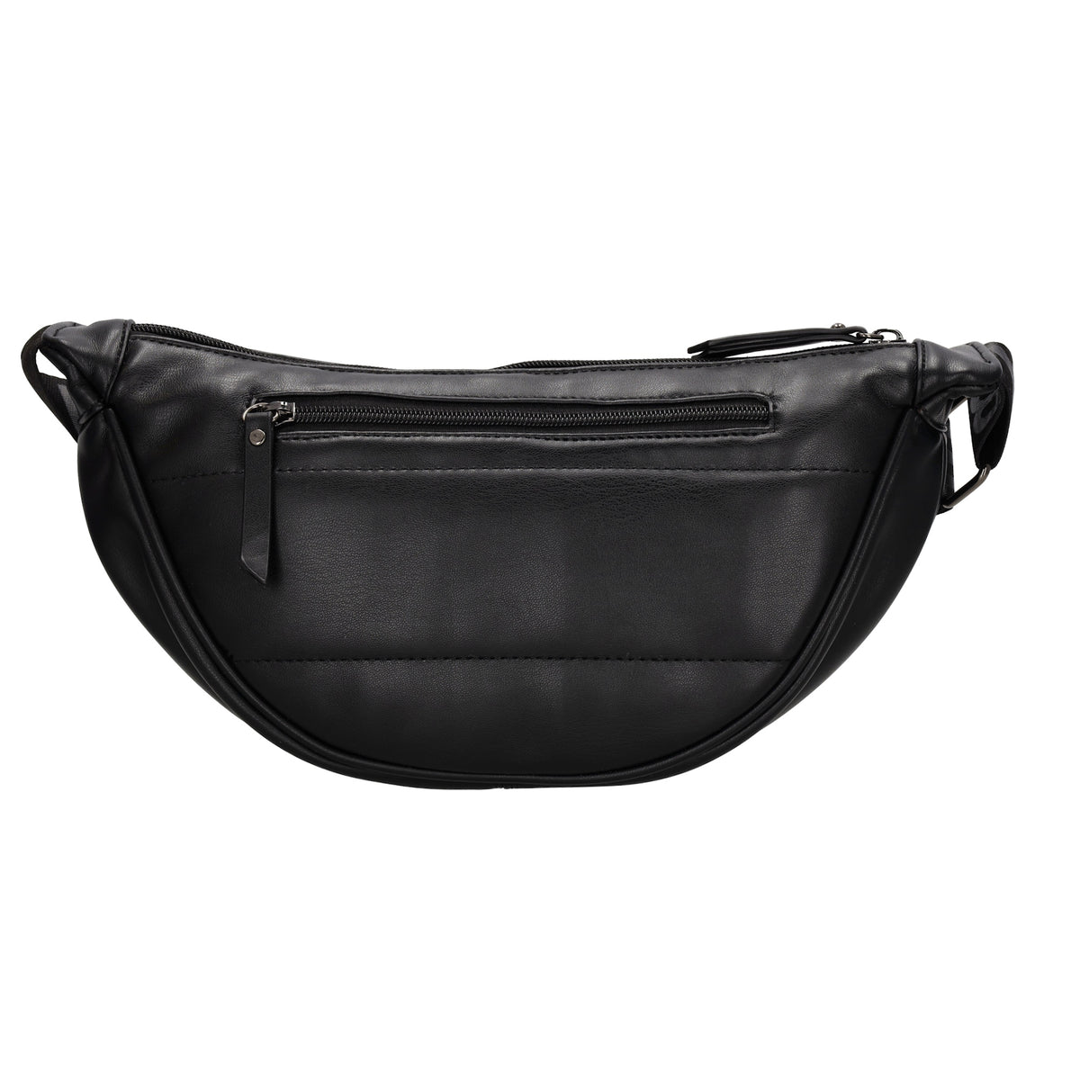 Bodybag gesteppt 33x16cm in Schwarz aus Kunstleder - leder-accessoires.com