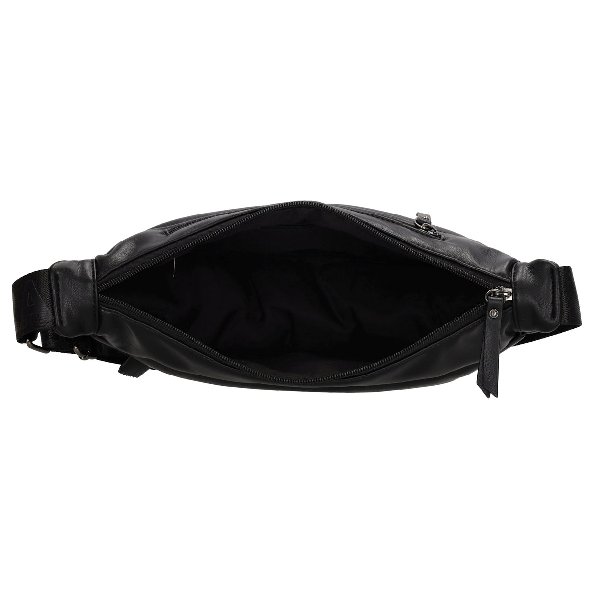 Bodybag gesteppt 33x16cm in Schwarz aus Kunstleder - leder-accessoires.com