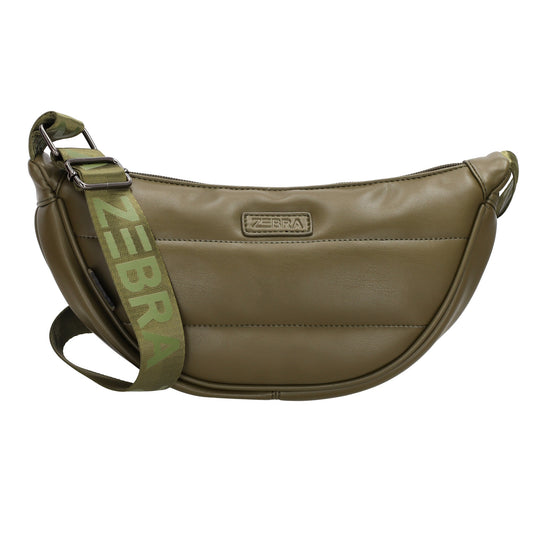 Bodybag gesteppt 33x16cm in Olivgrün aus Kunstleder - leder-accessoires.com