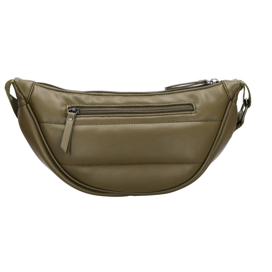 Bodybag gesteppt 33x16cm in Olivgrün aus Kunstleder - leder-accessoires.com