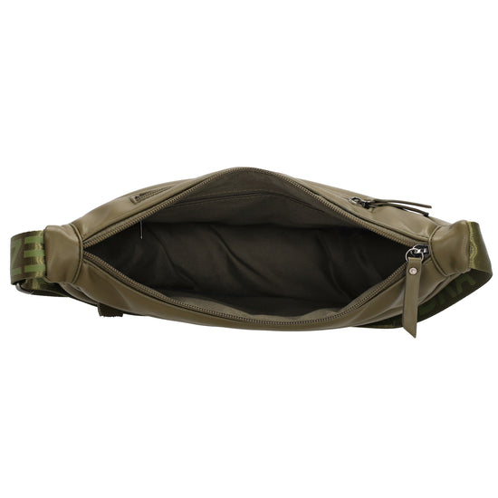 Bodybag gesteppt 33x16cm in Olivgrün aus Kunstleder - leder-accessoires.com