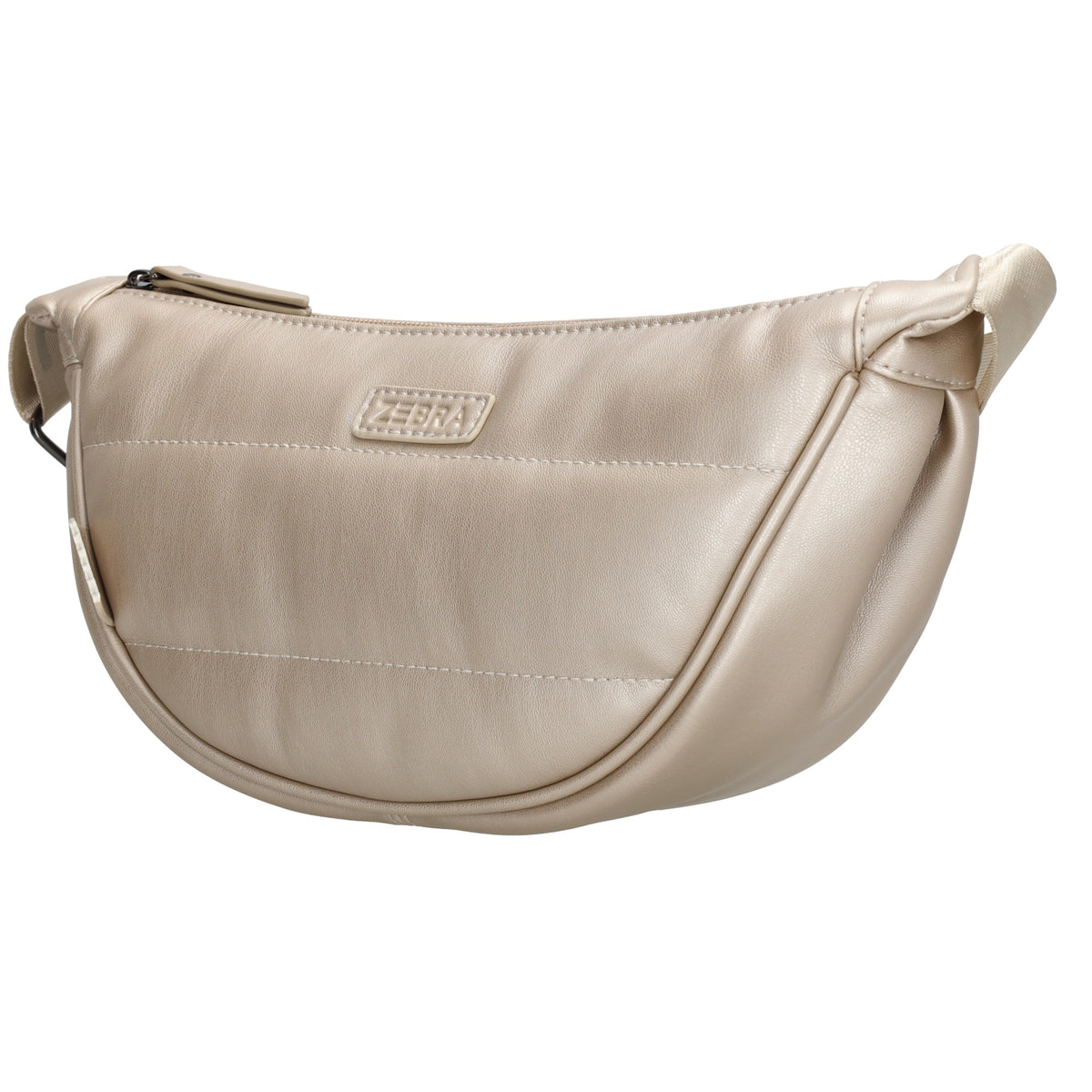 Bodybag gesteppt 33x16cm in Champagner aus Kunstleder - leder-accessoires.com