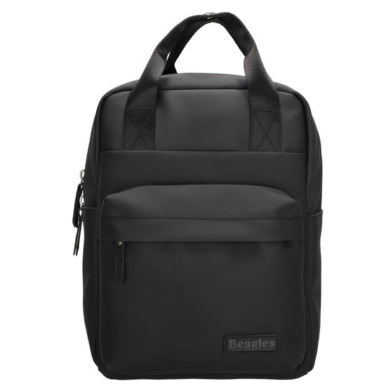 Wasserdichter City-Rucksack 22,5x30cm Schwarz mit Tabletfach & Flaschenhaltern - leder-accessoires.com