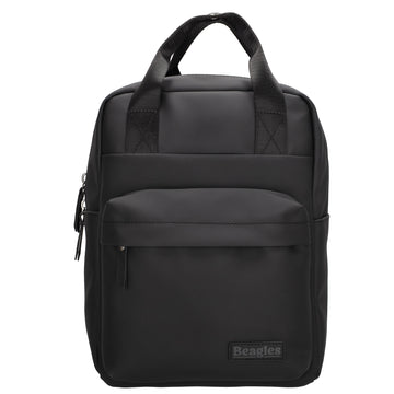 Wasserdichter City-Rucksack 22,5x30cm Schwarz mit Tabletfach & Flaschenhaltern - leder-accessoires.com
