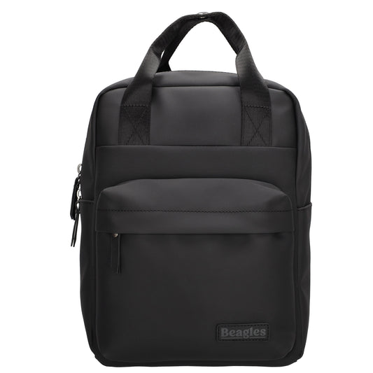 Wasserdichter City-Rucksack 22,5x30cm Schwarz mit Tabletfach & Flaschenhaltern - leder-accessoires.com