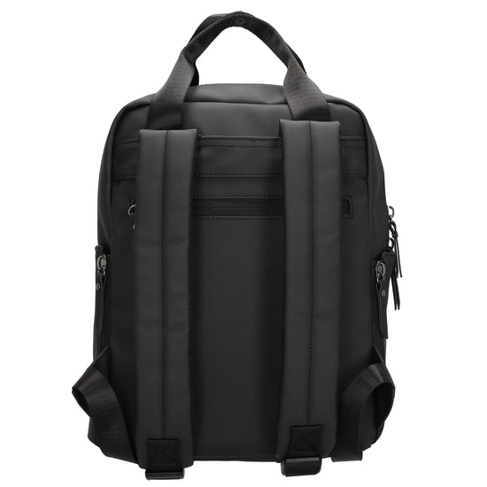 Wasserdichter City-Rucksack 22,5x30cm Schwarz mit Tabletfach & Flaschenhaltern - leder-accessoires.com