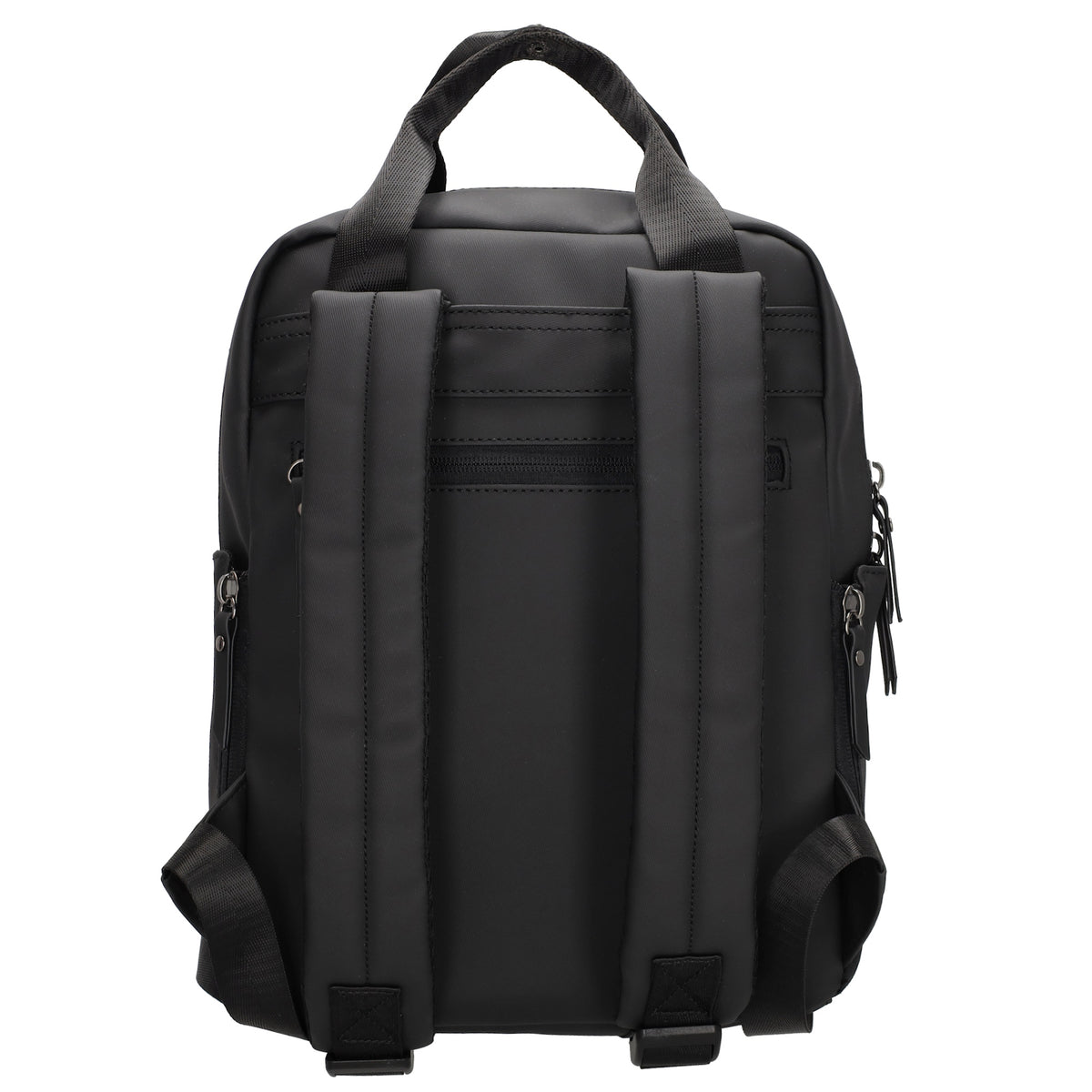 Wasserdichter City-Rucksack 22,5x30cm Schwarz mit Tabletfach & Flaschenhaltern - leder-accessoires.com