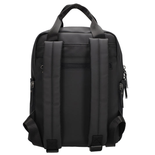 Wasserdichter City-Rucksack 22,5x30cm Schwarz mit Tabletfach & Flaschenhaltern - leder-accessoires.com