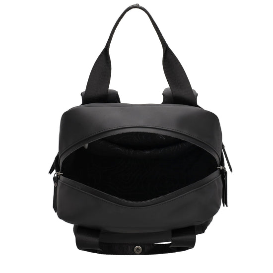 Wasserdichter City-Rucksack 22,5x30cm Schwarz mit Tabletfach & Flaschenhaltern - leder-accessoires.com