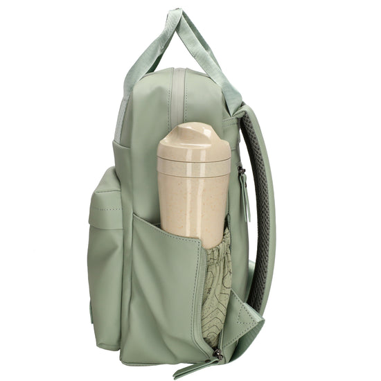 Wasserdichter Rucksack 22,5x30cm Minze – Leichter Alltags-Daypack mit Fächern - leder-accessoires.com