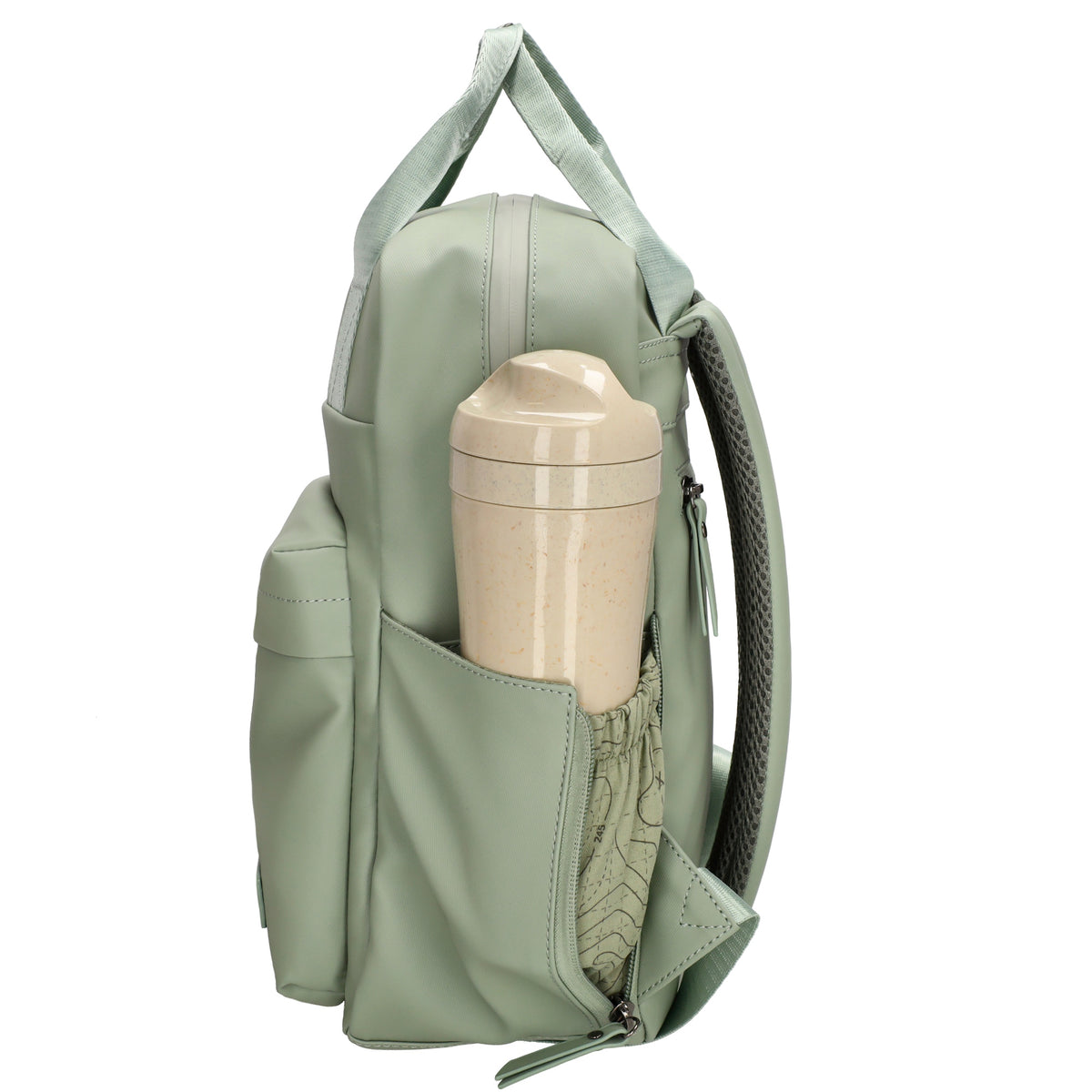 Wasserdichter Rucksack 22,5x30cm Minze – Leichter Alltags-Daypack mit Fächern - leder-accessoires.com
