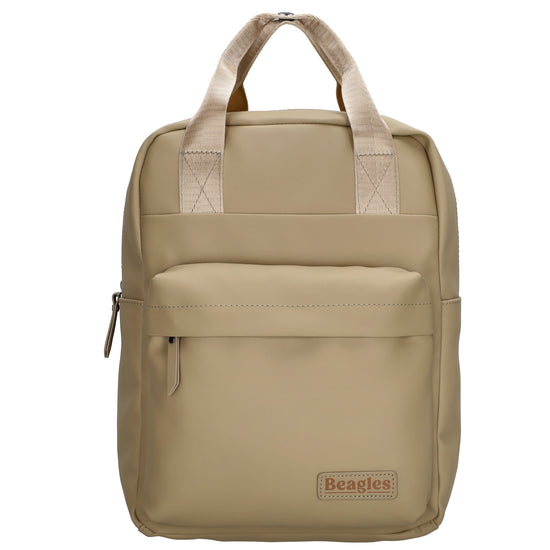 Rucksack Taupe 22,5x30cm wasserdicht – Stilvoller Alltagsrucksack mit Fächern - leder-accessoires.com