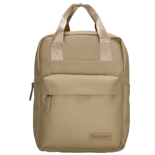 Rucksack Taupe 22,5x30cm wasserdicht – Stilvoller Alltagsrucksack mit Fächern - leder-accessoires.com