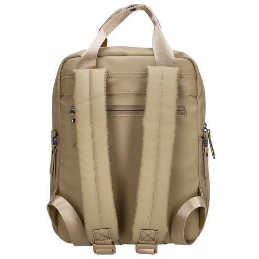 Rucksack Taupe 22,5x30cm wasserdicht – Stilvoller Alltagsrucksack mit Fächern - leder-accessoires.com