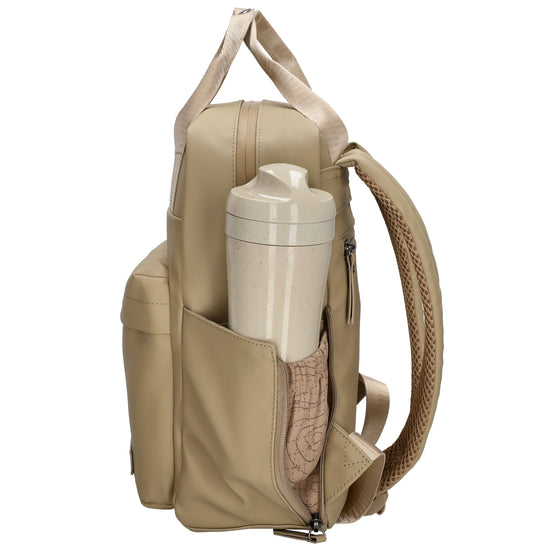 Rucksack Taupe 22,5x30cm wasserdicht – Stilvoller Alltagsrucksack mit Fächern - leder-accessoires.com