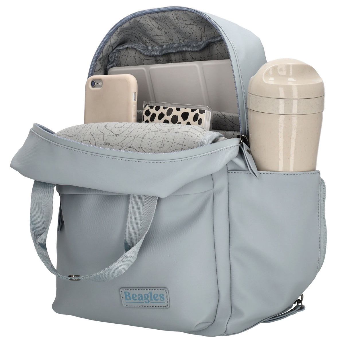 Hellblauer Wasserschutz-Rucksack 22,5x30cm mit Tabletfach & Organisation - leder-accessoires.com