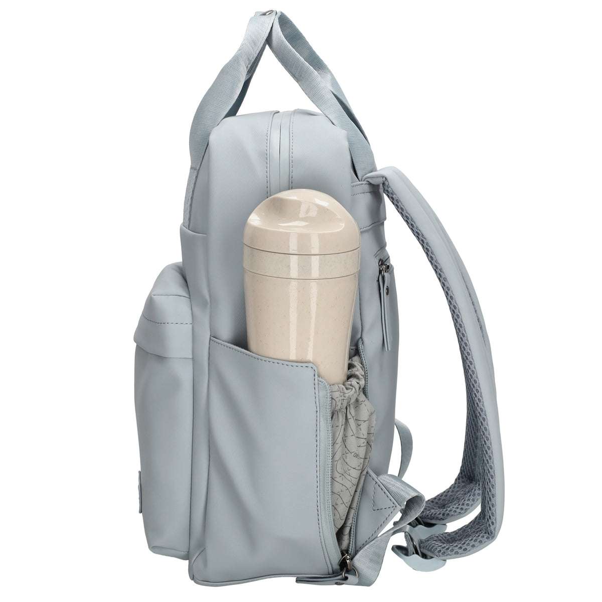 Hellblauer Wasserschutz-Rucksack 22,5x30cm mit Tabletfach & Organisation - leder-accessoires.com