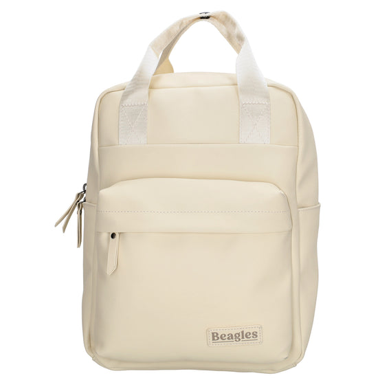 Cremefarbener Wasserdicht-Rucksack 22,5x30cm mit Tabletfach & Rückfach - leder-accessoires.com
