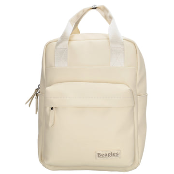 Cremefarbener Wasserdicht-Rucksack 22,5x30cm mit Tabletfach & Rückfach - leder-accessoires.com