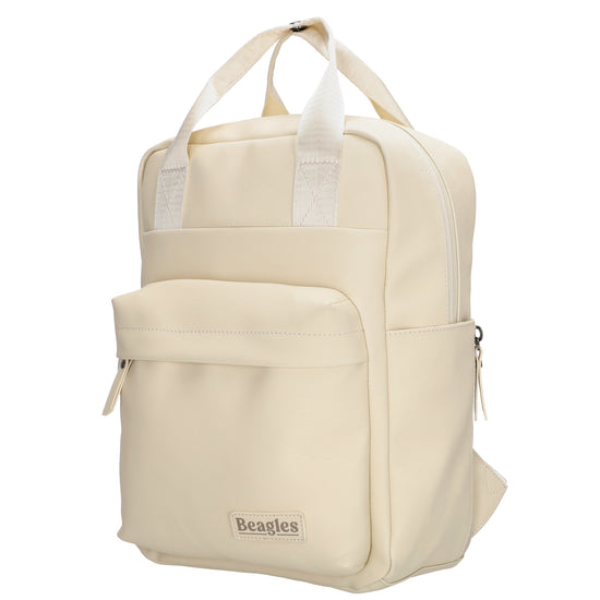 Cremefarbener Wasserdicht-Rucksack 22,5x30cm mit Tabletfach & Rückfach - leder-accessoires.com