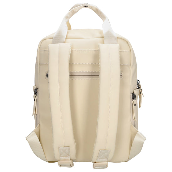 Cremefarbener Wasserdicht-Rucksack 22,5x30cm mit Tabletfach & Rückfach - leder-accessoires.com
