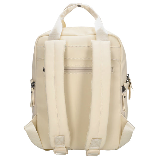 Cremefarbener Wasserdicht-Rucksack 22,5x30cm mit Tabletfach & Rückfach - leder-accessoires.com