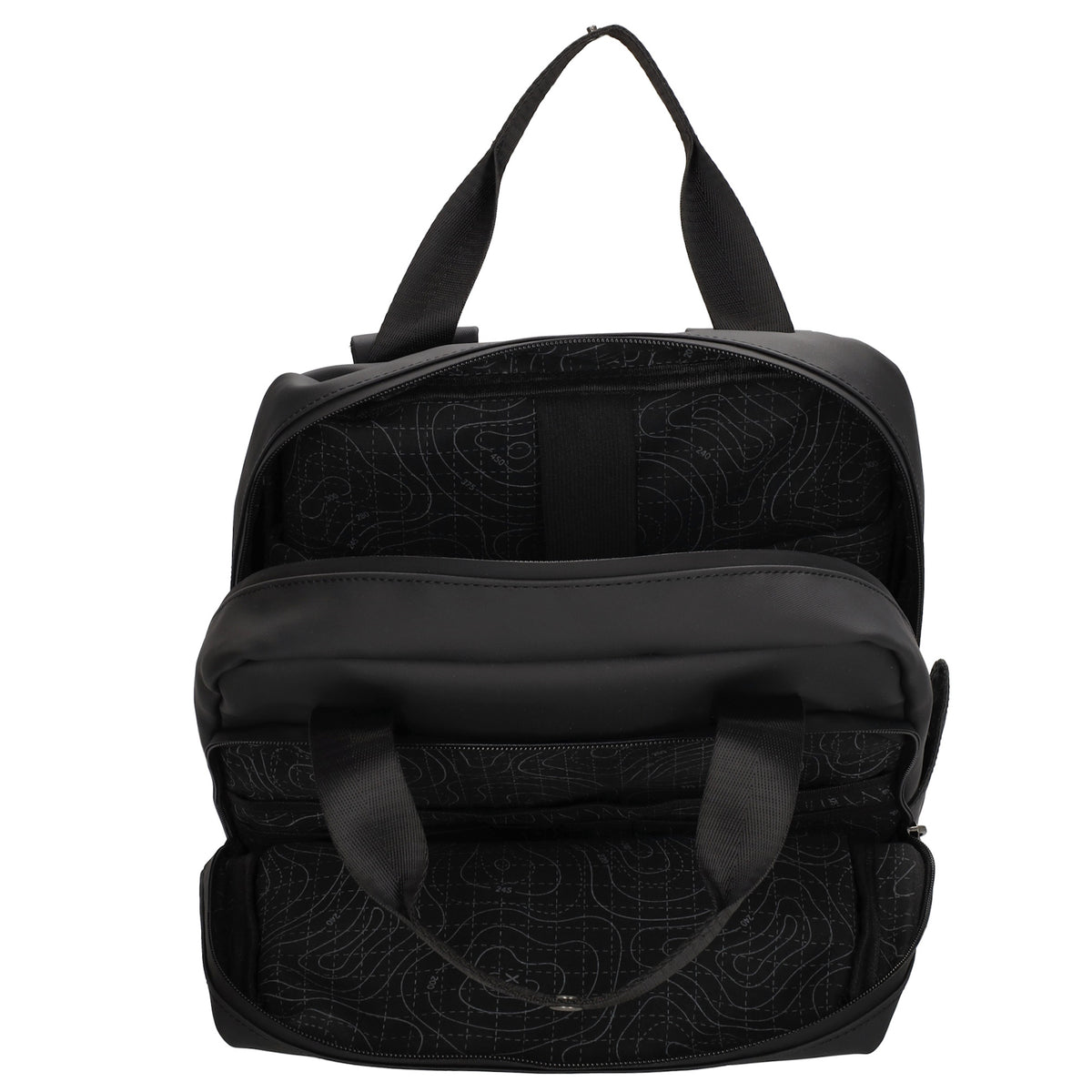 Rucksack 39x28cm in Schwarz mit Aufsteckfunktion - leder-accessoires.com