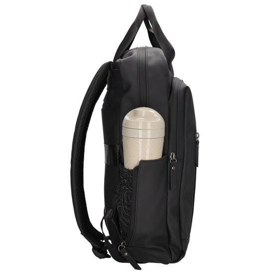 Rucksack 39x28cm in Schwarz mit Aufsteckfunktion - leder-accessoires.com