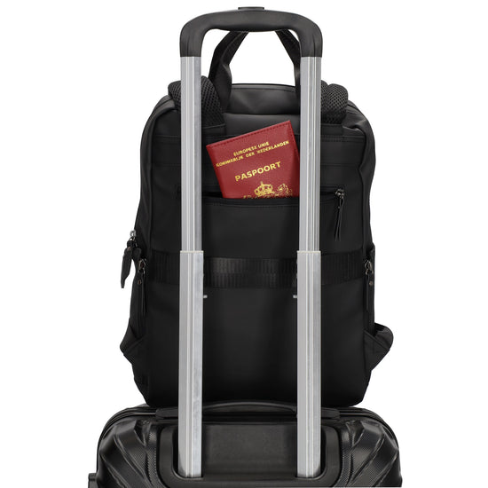 Rucksack 39x28cm in Schwarz mit Aufsteckfunktion - leder-accessoires.com