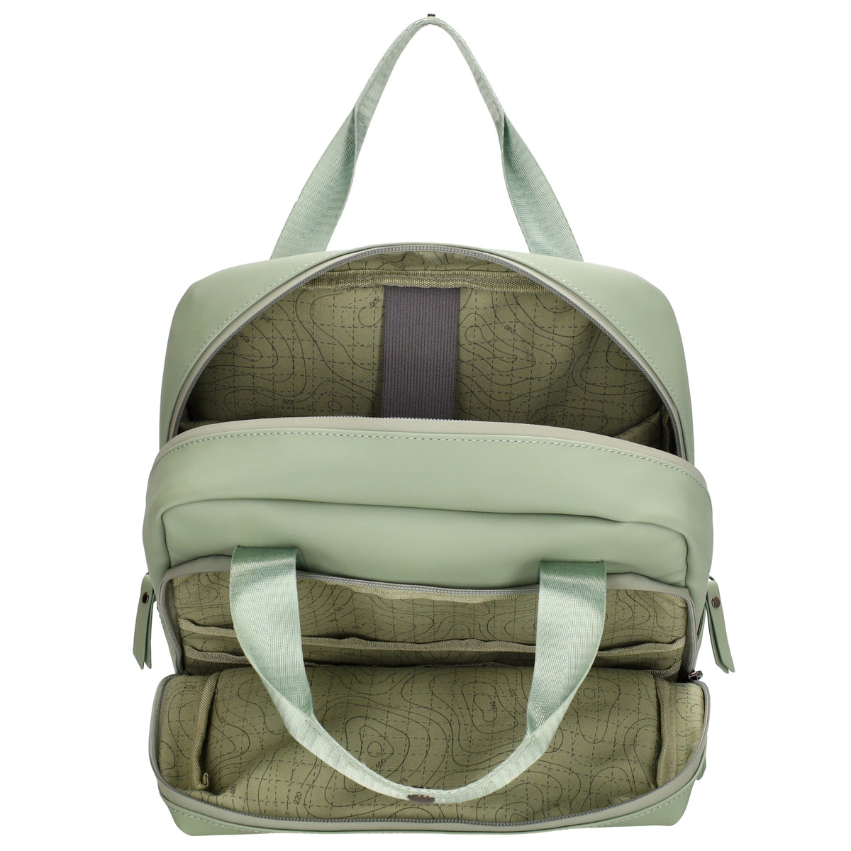 Rucksack 39x28cm in Mint mit Aufsteckfunktion - leder-accessoires.com